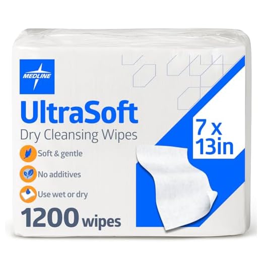 Medline ULTRASOFT713 Ultrasoft Disposable Dry Cleansing Cloth Wipe, Wipe Size 7" x 13" (Pack of 1200)