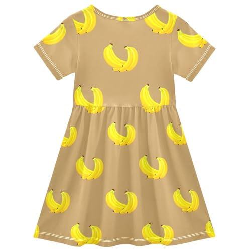 Girls' Short Sleeve Dresses Banana Toddler Casual Sundress 2-8 Years 203007312