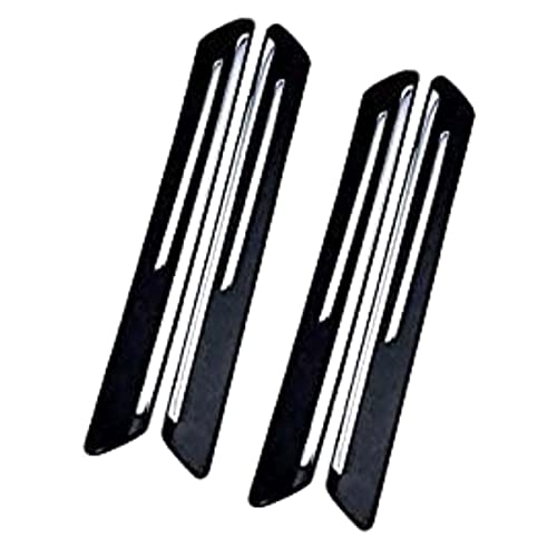 Image of LakhanPal Car Bumper Protector Guard with Double Chrome Strips 4Pcs - (Black) (for All Cars)