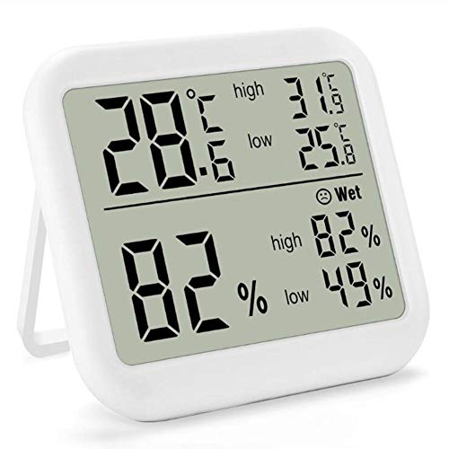 Kitabetty Digital Electronic Thermometer Hygrometer, Indoor High Precision Thermometer Electronic Hygrometer, Large Screen Intelligent Display High Low Thermometer Humidity Meter