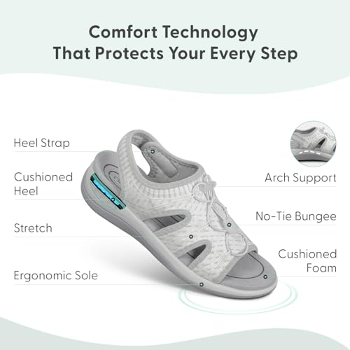 Image of Orthofeet Maui Orthopedic Women Walking Sandal | Adjustable, Stretchable, Breathable with Anatomical Arch Support, Ergonomic Cushioning, Wide Toe Box for Casual Outings