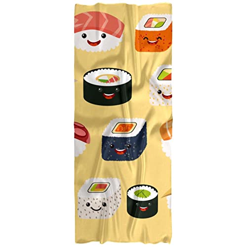 Châle japonais contre les courants d'air écharpe légère jaune sushi femme