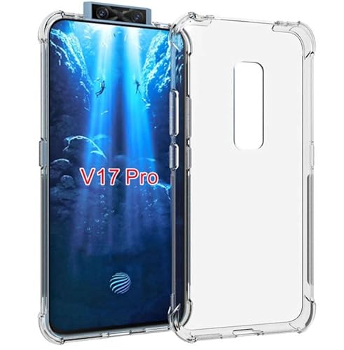 Image of Lustree Compatible with vivo V17 Pro Back Cover| Clear + TPU Case with 4 Corner Air Cushion Protection & Camera Protection | Slim& Stylus Cover for vivo V17 Pro