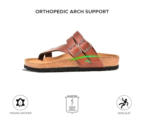 Image of AEROTHOTIC Recovery Slides for Women Cork Footbed Adjustable Straps Sandals