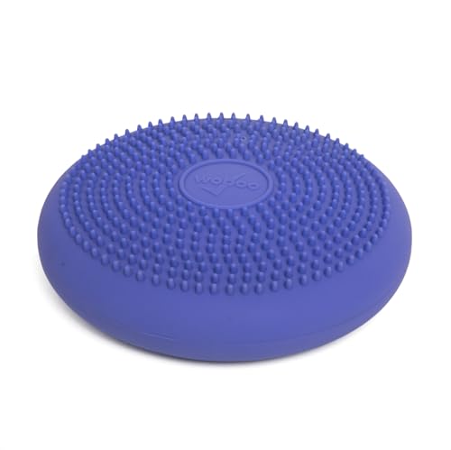 Image of BouncyBand Wiggle Seat, Purple, 1-Pack - Small 10.75 inch D x 2.5 inch H Wobble Cushion for Kids Aged 3-7 - Sensory Tool Promotes Active Learning & Improves Productivity - Includes Pump for Easy-Inflation