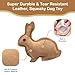 SPOT Dura-Fused Leather Rabbit Dog Toy – Durable Real Leather & Jute Chew Toy with Squeaker, Double-Stitched for Moderate Chewers, Small & Medium Dogs, 7.5in