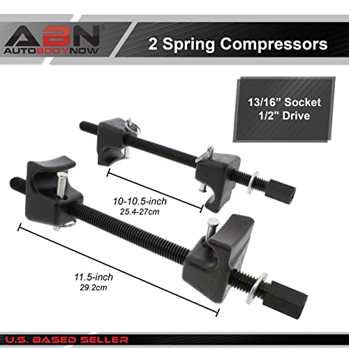 Abn 11.5In Strut Spring Compressor Tool – Set Of 2 (Pair) – Macpherson Spring Compression, 13/16In Socket 1/2In Drive #TOP1