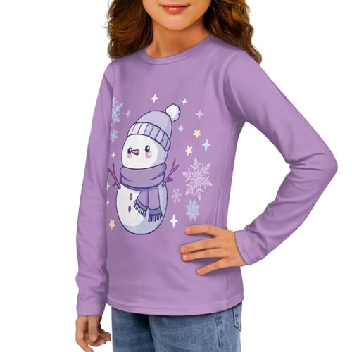 Image of Girls Long Sleeve T Shirt Cute Cartoon Crewneck Shirt for Kids 3-16Y Fall Winter Clothes