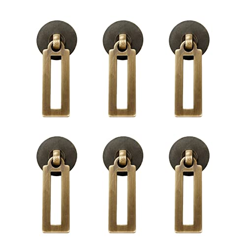 Semetall 6pcs Brass Cabinet Knobs Modern Tear Drop Knobs Pull Handles,Bronze