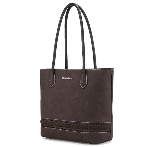 Image of Montana West Woven Tote Bags for Women Purses and Handbags with Back Zipper Pocket
