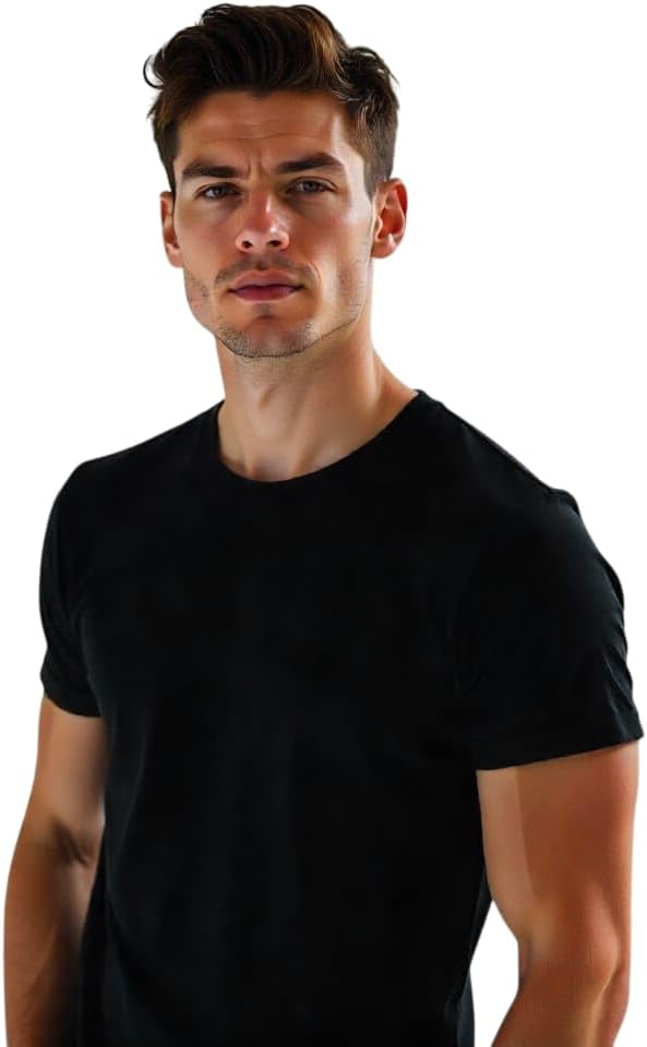 Plain Round Neck Loose Fit Cotton Elastane T-Shirt for Men – Soft, Breathable, Durable Casual Regular Wear - Image 5