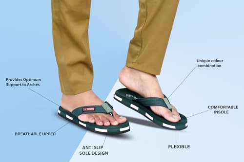 Image of Zebra Mens Rubber Slippers Daily Use Flat Chappals with Anti-Slip Sole Lightweight, Durable & Stylish Footwear