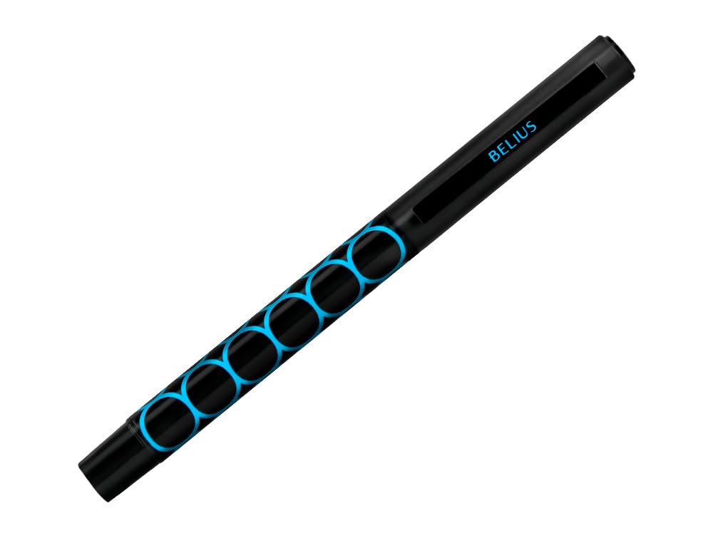 BELIUS Legacy Aluminium Circles Design Pen Blue Body Black Ink Blue Box Design