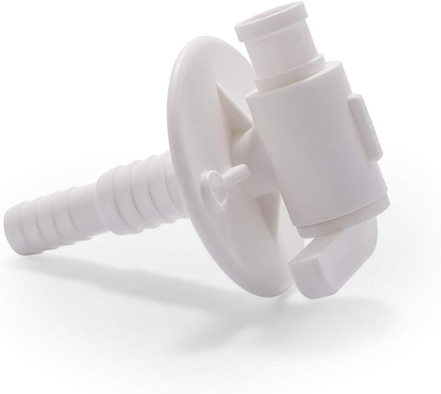 Image of Camco 22223 Drain Valve - 3 /8 inch or 1 /2 inch Dual Barb with Flange, White (Pack of 6)