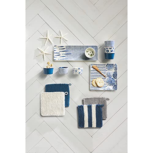 Mud Pie, Blue, plate 8" x 8" | spreader 5 1/2" Coastal Sea Urchins Cheese Serving Set - Image 2