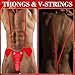 Tisancy Men's Funny Thong Sling Stretch Underwear Cheeky Briefs Bulge Pouch Underwear Briefs Gag Gift for Men(Red,Classic)