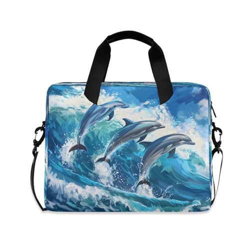 Bolsa para Laptop con diseño de delfines y olas miniatura 1