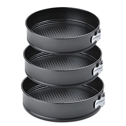 Alpine Cuisine Spring Form Cake Mold 3Pc Set (9.5In,10In,11In) - Carbon Steel Removable Bottom Bakeware Set - Durable, Heavy Duty - Multipurpose Use Baking Pans - Dishwasher Safe #TOP1