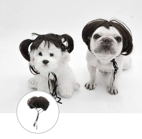 Peluca divertida para perro cosplay Halloween y fiestas miniatura 5