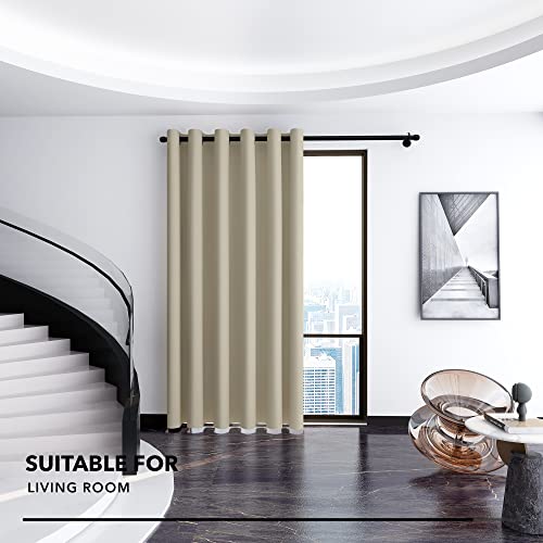 Deconovo Room Divider 78x114 Inch Curtain Thermal Insulated Window Treatment Energy Efficiency Soft Pair Curtain Blackout Curtain for Living Room Beige Set of 1 - Image 3