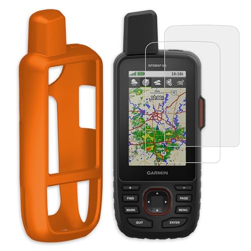 Coque silicone orange évite rayures chutes Garmin GPSMAP 66s 67i protège écran