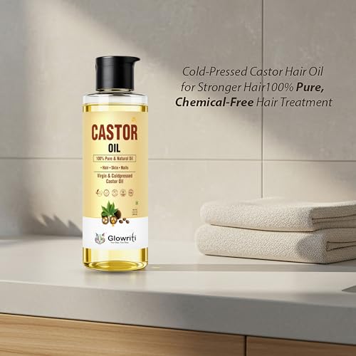 Image of Pure Cold Pressed Castor Oil - Hexane Free, For Hair Growth, Face, Scalp, Skin & Eyelashes - Nourishing and Moisturizing, 200ml