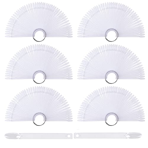 300 PCS Nagellack nail Display Transparent Nail Art Tips Stick Nagel Präsentationstips Nagelkunst Fächer Praxis Nagelrad Nagelspitzen Nagellack Karte Nail art Praxis Vorlagen