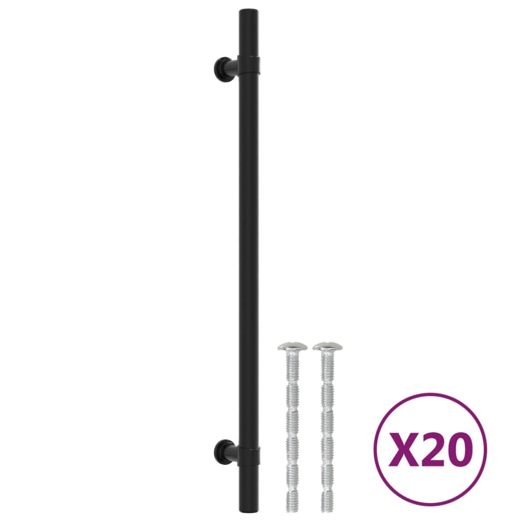 Homgoday Tiradores para armarios 20 uds Acero Inoxidable Negro 224 mm, Pomo de Armario, Tiradores De Cajón, Tirador para Cajón y Muebles, Armarios de Cocina Interior Puerta