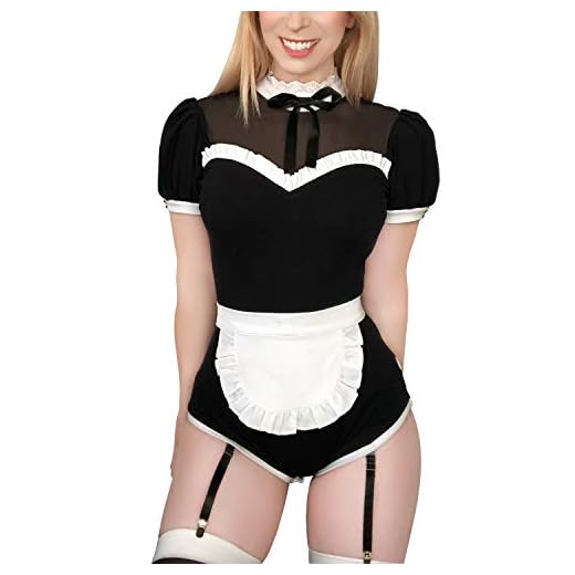 LittleForBig Algodón Pelele Onesie Pijama Traje-Traje de Criada Negro XL