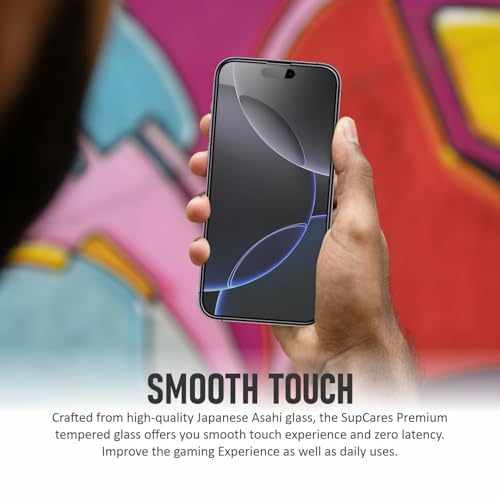 Image of Matte Anti-Glare Tempered Glass for iPhone 16 Pro (6.3 Inch) With Installation Kit | Military-Grade Gorilla Screen Protector | Edge to Edge Coverage | Black [Pack of 1] (1, iPhone 16 Pro [Matte])