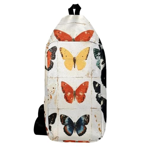 Sac à dos à bandoulière papillon grunge pour homme et femme multicolore