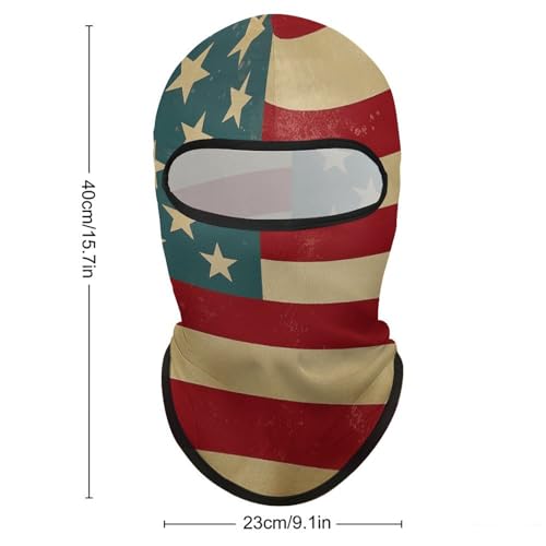 Balaclava para hombre, máscara de esquí con bandera estadounidense vintage, cubreboca para invierno, ciclismo y deportes al aire libre miniatura 2