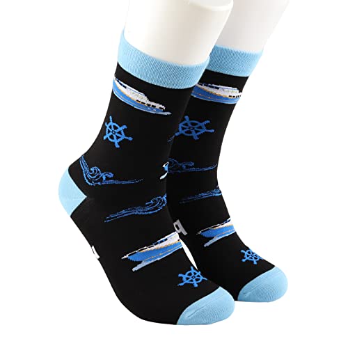 MBMSO 2 Pairs I'd Rather be Boating Socks Captain Boat Socks Boater Gifts Nautical Gifts for Boaters Boat Lover Boat Owner2