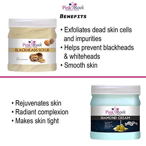 Image of Pink Root Blackheads Scrub 500gm with Diamond Cream 500gm