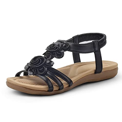 MUSSHOE Sandals for Women Dressy Summer Sandals Rhinestone Sparkly Sandals