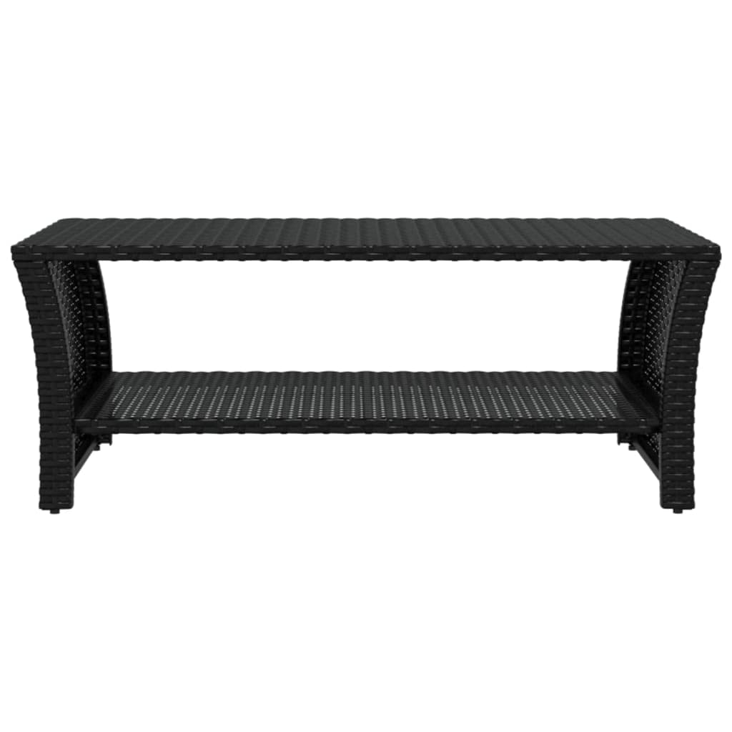 vidaXL Table Basse Noir 100x50x40 cm Résine Tressée Table d'appoint Centrale