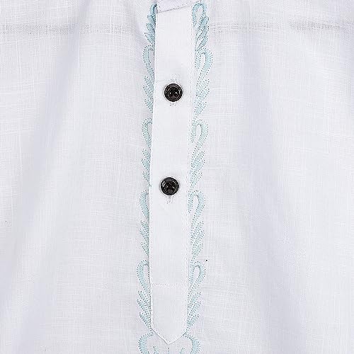 Image of Baby Boys Ethnic Wear Cotton Kurta Pyjama Set with Embroidery