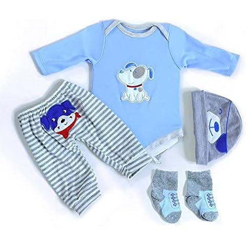 MAIHAO Reborn Baby Doll Clothes for 17-22 Inch Newborn Baby Doll Boy, Baby Doll Clothes Outfit Accessories fit 17-22 Inch Baby Doll Boy【Puppy Pattern 4pcs Set 】 Cover