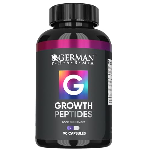 German Pharma Growth Peptides Natural Muscle Support & Recovery 500mg Rhaponticum Carthamoides (Ecdysterone) Rhodiola Rosea & Boron Glycinate High Strength Formula 90 Vegan Capsules