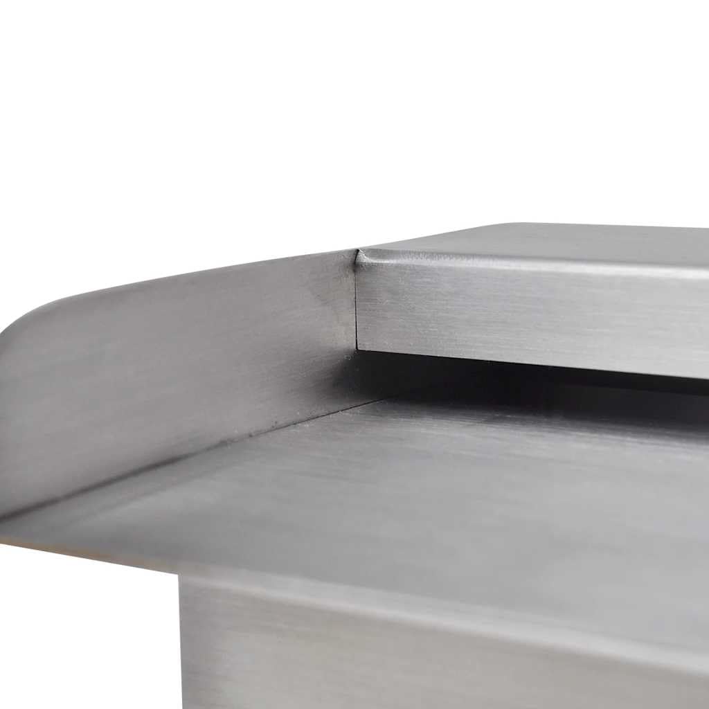 Fontana a cascata per piscina, rettangolare, in acciaio inox, 45 cm, resistente al cloro, con 1 connettore, per fontana da giardino, fontana per laghetto, terrazza, balcone, gioco d'acqua e relax