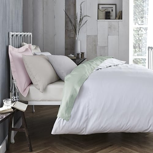 Parure de couette green Bianca Plain Dyed 140x220 en tissu uni durable