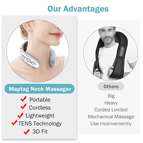Maptag Neck Massager Pain Relief Electric Portable Neck Massager Cordless Cervical Spine Massager Neck Relax Pain Relief Device For Women Men Gift #TOP5