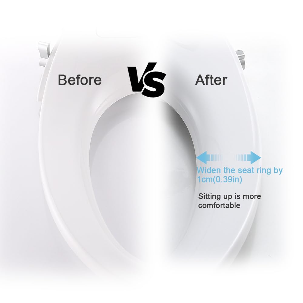 Sedili per bidet per WC non elettrici con doppi ugelli autopulenti, separati e femminili, spray d'acqua naturale, sedile WC chiuso morbido, facile installazione (rotondo