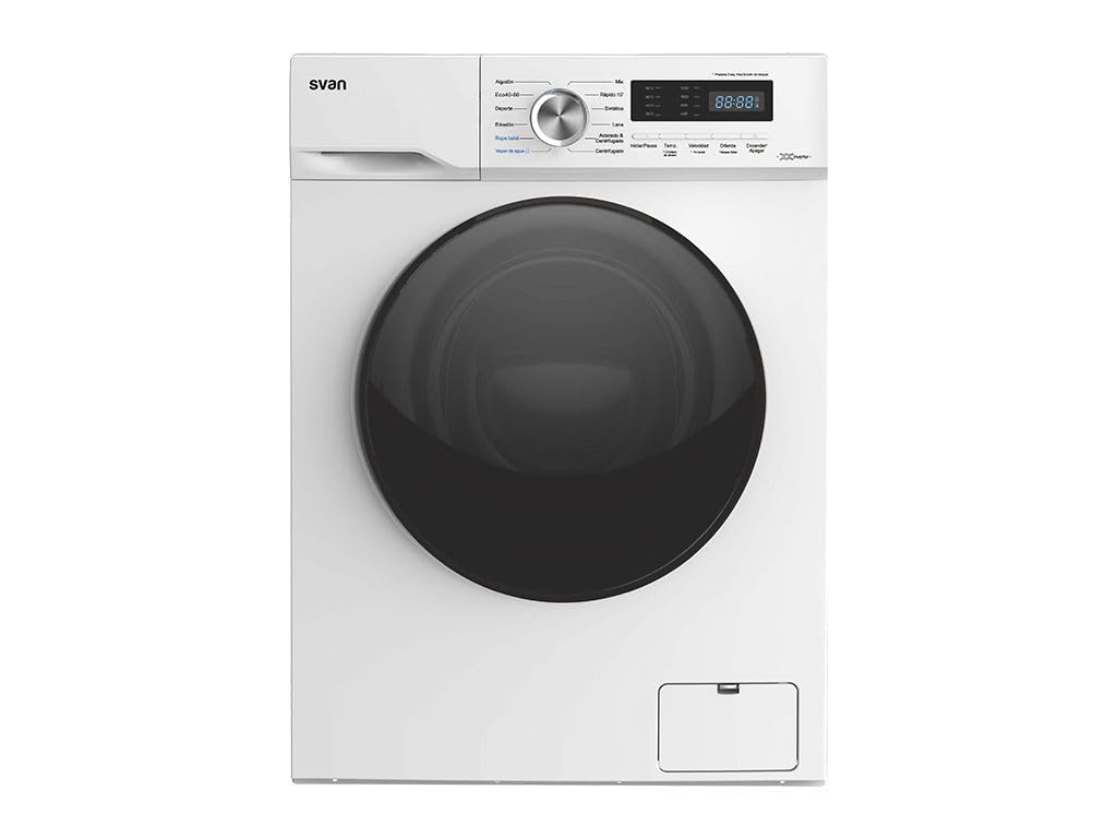 Svan Lavadora 9Kg Carga Frontal Blanco SL9400CIDVB. 2200W, 1400rpm, Motor Inverter, 12 Programas, Función Stop&Go, Tambor Diamante, Clase de Eficiencia Energética C