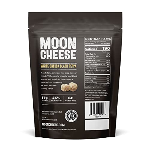 Moon Cheese Bites, White Chedda Black Peppa, 10-Ounce 2-Pack, 100% Real Cheese, Protein, Keto, After-School or Lunch Snack - Thumbnail 3