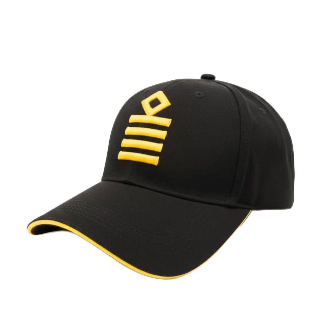 Merchant Navy Captain Theme Unisex Baseball Cap, Black with Yellow Tipping, Free Size Adjustable, Polyester Drifit, Casual Wear, All Season, Buckle Closure,-picture-47