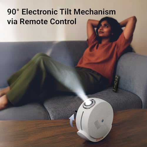 Image of Zebronics Android Smart Projector, 4K UHD Support, 12000 Lumens, 250 inch Screen, 90 Tiltable, Auto Focus & Keystone, OTT Apps (Netflix, Prime, Hotstar), BT v5.4, HDMI, Miracast, WiFi (PixaPlay 38)