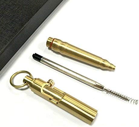 Miniatura 2 de Bolígrafo de latón macizo, bolígrafo de bolsillo EDC con llavero