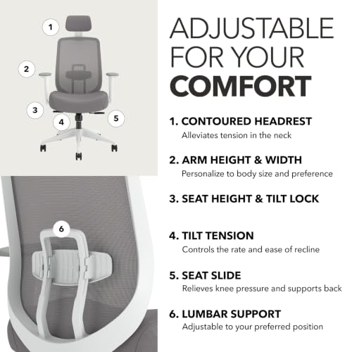 Image of HON Altern Ergonomic Office Chair, Office Desk Computer Chair, Frost