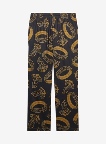 BoxLunch The Lord of the Rings One Ring & Leaves of Lórien Allover Print Sleep Pants Exclusive2